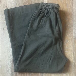 Daily Drills linen army green pull on pant sz S
